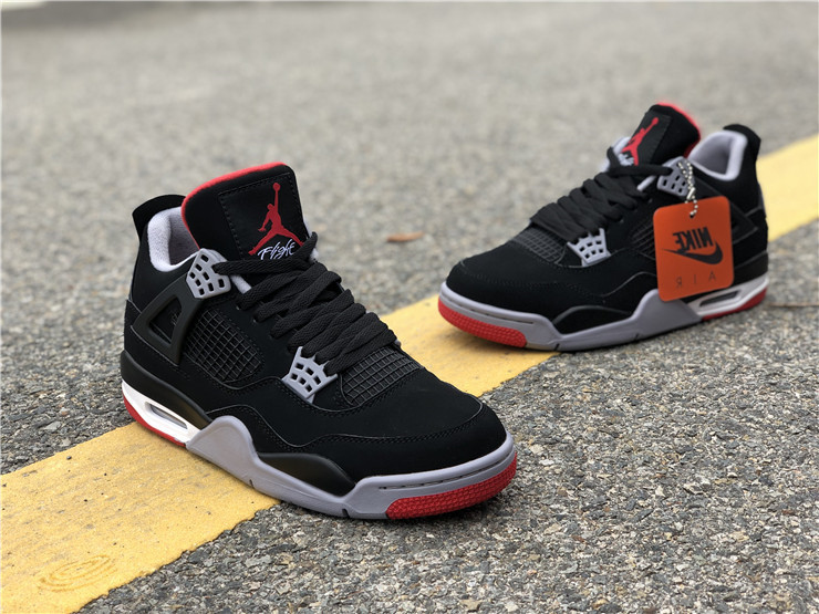 Authentic Air Jordan 4 Bred 2019