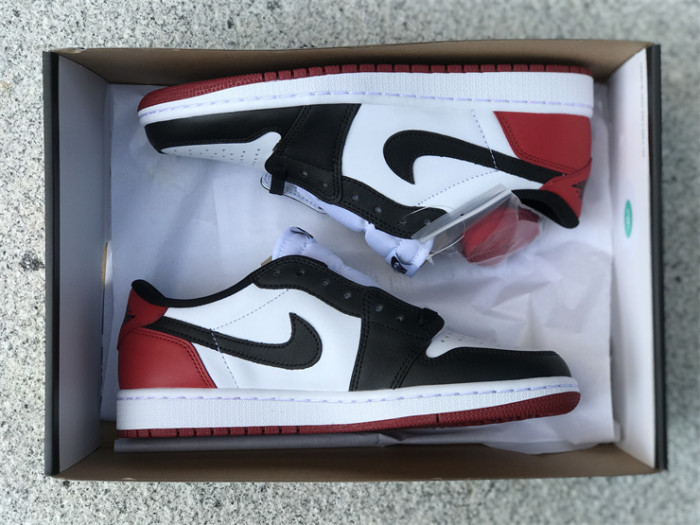 Authentic Air Jordan 1 Low “Black Toe” 