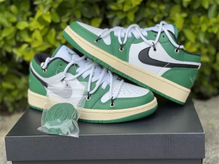 Authentic Air Jordan 1 Low White Green