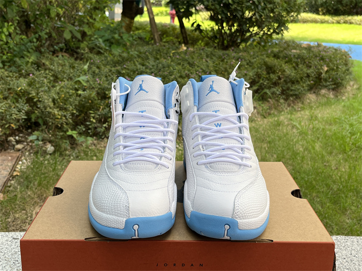 Authentic Air Jordan 12 Retro White Univ Blue