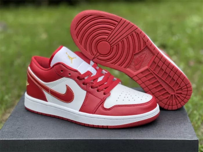 Authentic Air Jordan 1 Low White Red