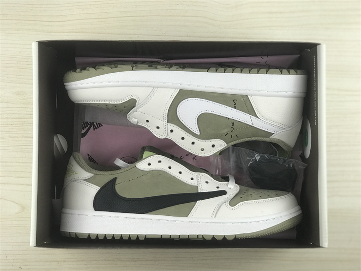 Authentic Travis Scott x Air Jordan 1 Low Golf “Olive”