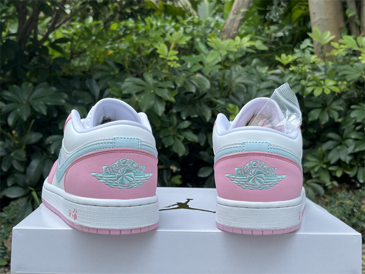 Authentic Air Jordan 1 LOW “White/Pink Foam/Glacier Blue”