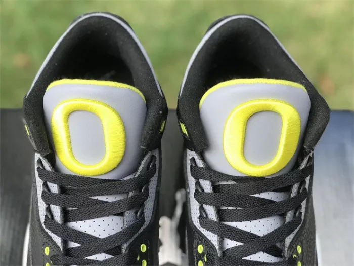 Authentic Air Jordan 3 Oregon Ducks Black