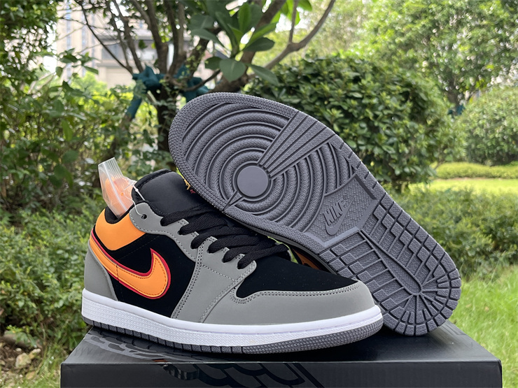 Authentic Air Jordan 1 Low “Light Graphite/Vivid Orange”