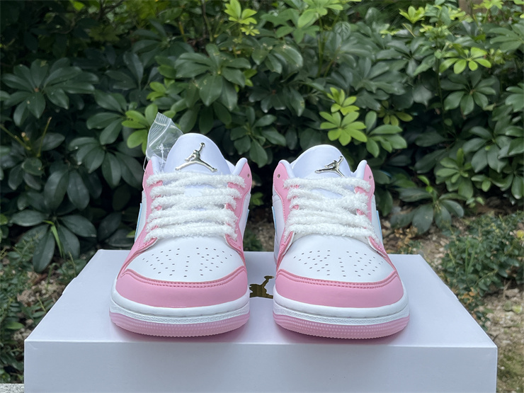 Authentic Air Jordan 1 LOW “White/Pink Foam/Glacier Blue”