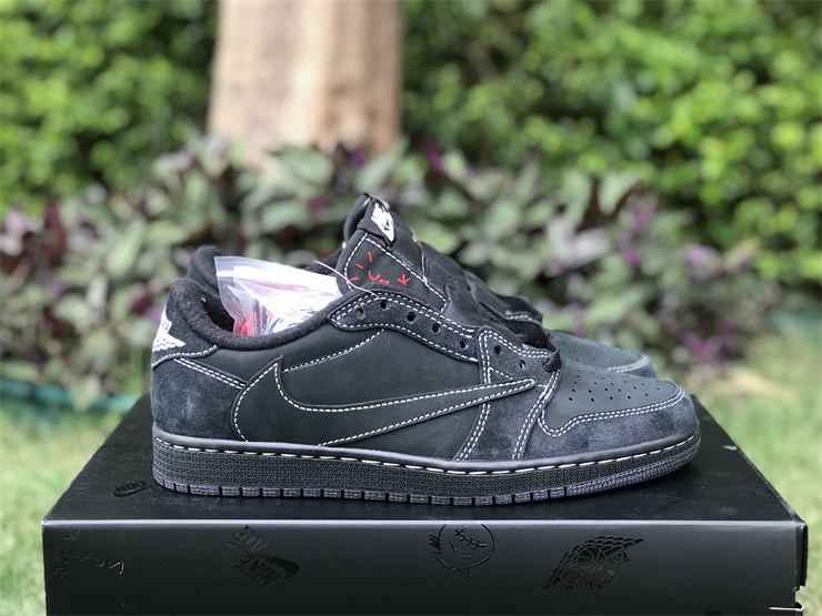 Authentic Travis Scott x Air Jordan 1 Low OG “Black Phantom”