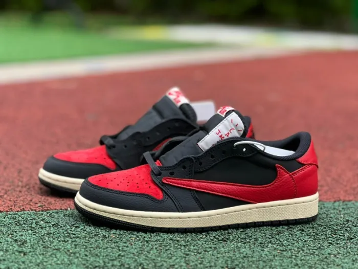 Authentic Travis Scott x Air Jordan 1 Low OG Black Red