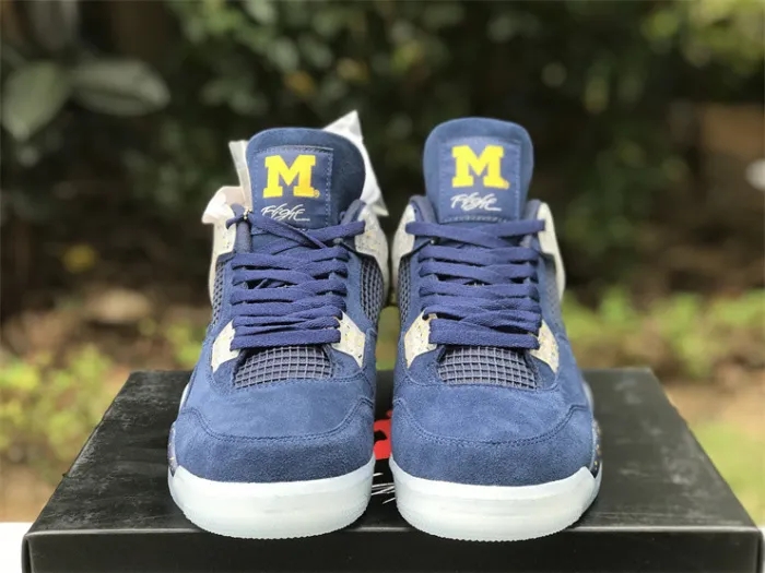 Authentic Air Jordan 4 PE Michigan 