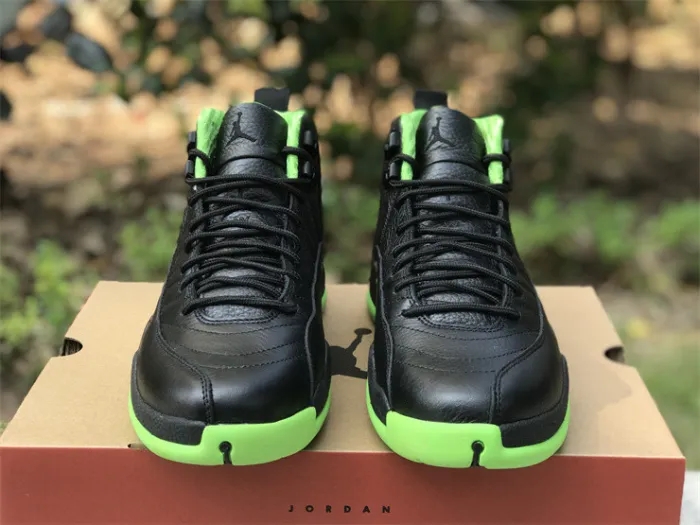 Authentic Air Jordan 12 Black Green