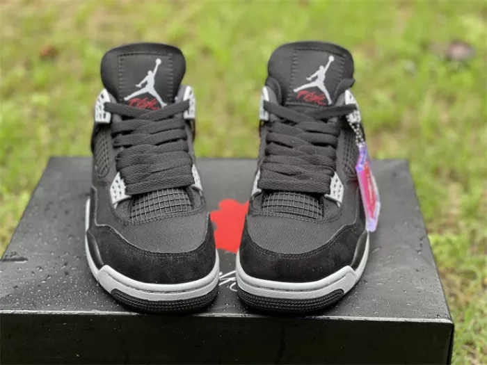 Authentic Air Jordan 4 “Black Canvas”