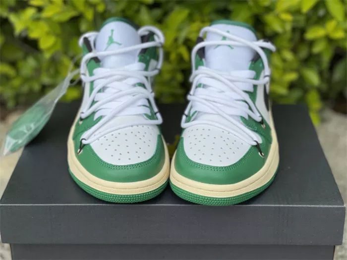 Authentic Air Jordan 1 Low White Green