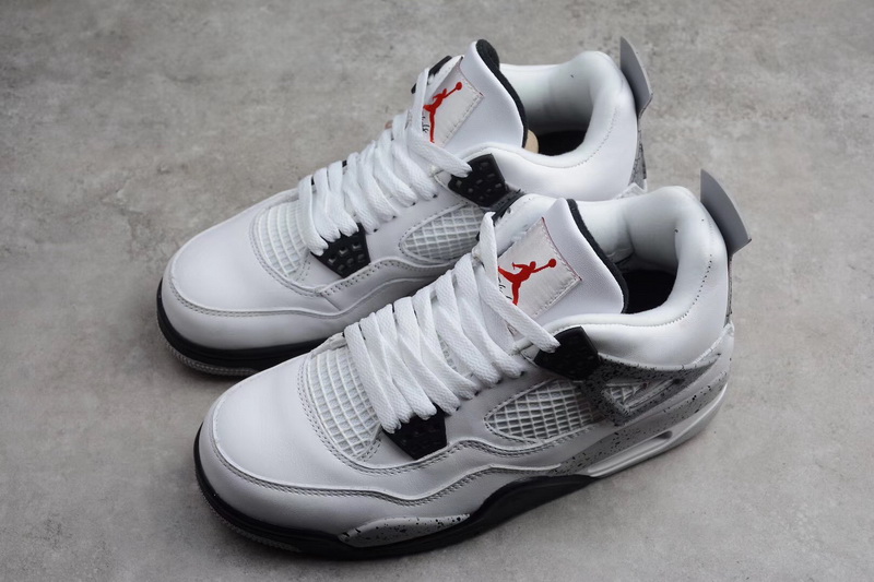 Authentic Air Jordan 4 White Cement