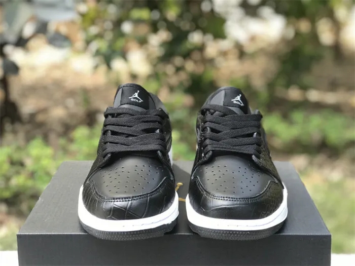 Authentic Air Jordan 1 Low Golf “Black Croc”