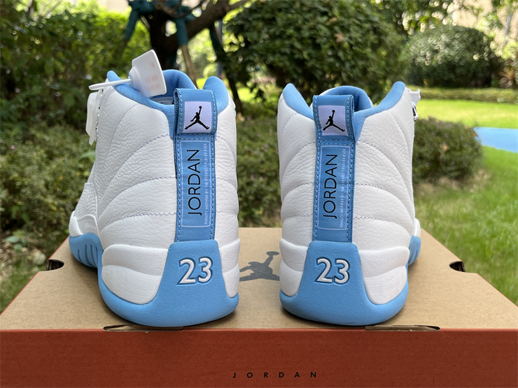 Authentic Air Jordan 12 Retro White Univ Blue