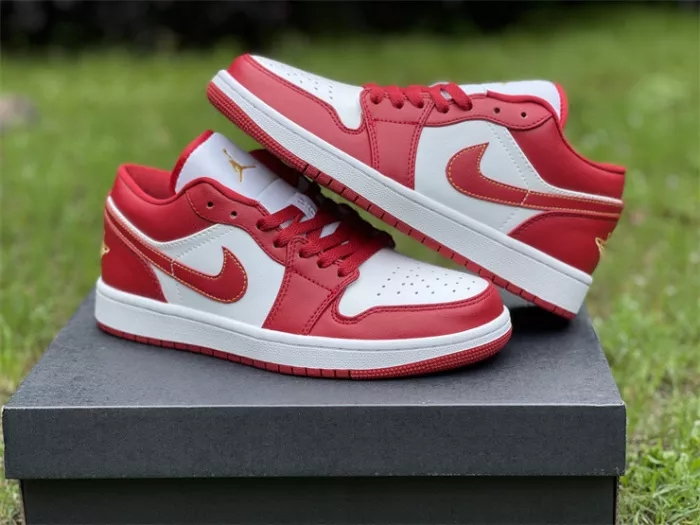 Authentic Air Jordan 1 Low White Red