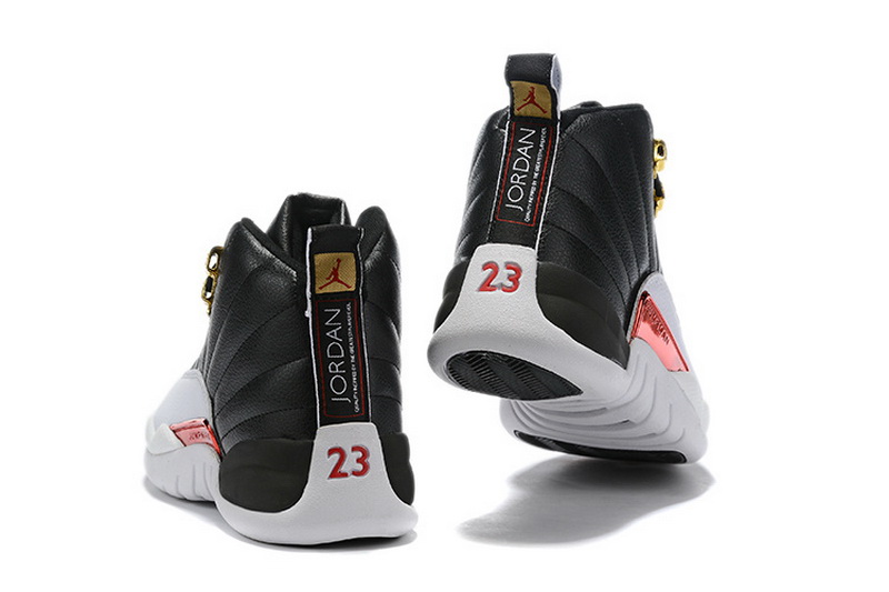  Air Jordan 12 “Reverse Taxi” Black/Gold-White 