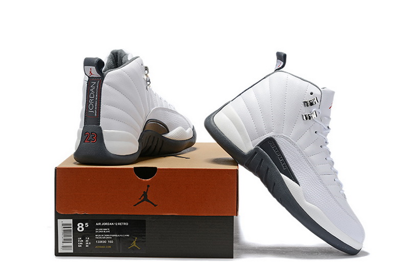  Air Jordan 12 “Dark Grey” White/Dark Grey-Gym Red 