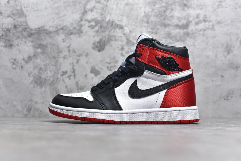 Authentic Air Jordan 1 Satin WMNS “Black Toe” GS