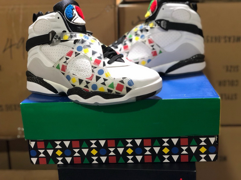 Authentic Air Jordan 8 Quai 54 Whtie 