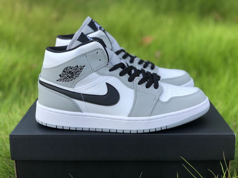 Authentic Air Jordan 1 Mid “Light Smoke Grey”Women Shoes