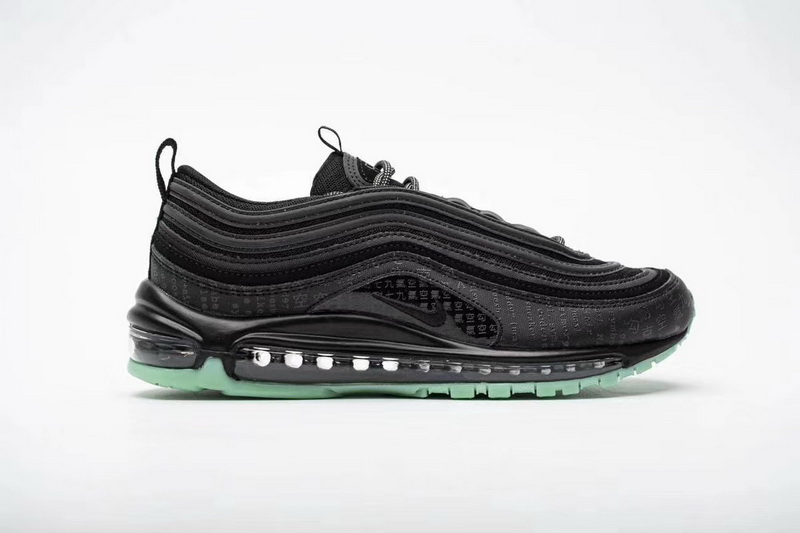 Authentic Nike Air Max 97 Black Green Glow GS