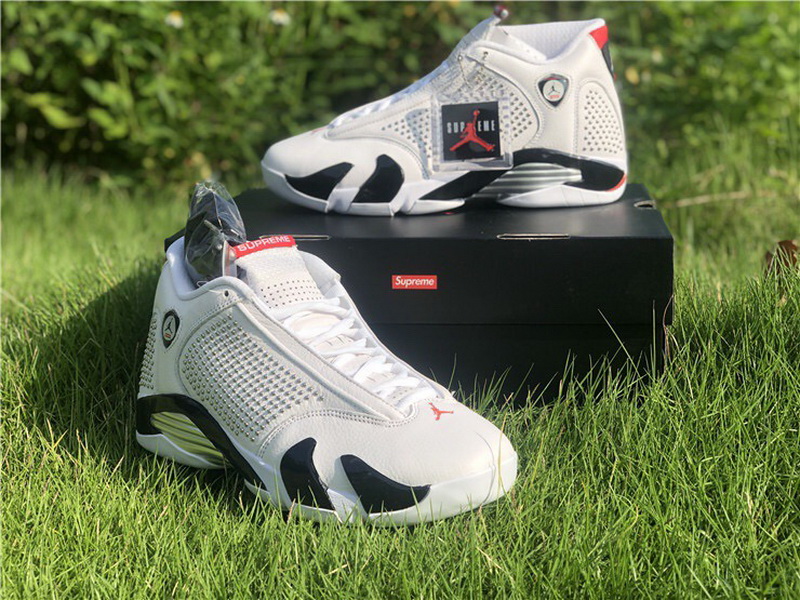 Authentic Supreme x Air Jordan 14 White 