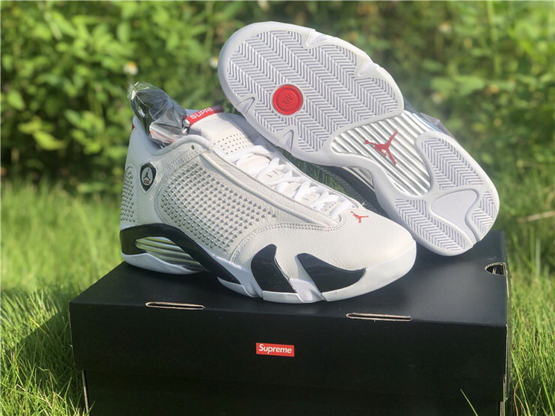 Authentic Supreme x Air Jordan 14 White 