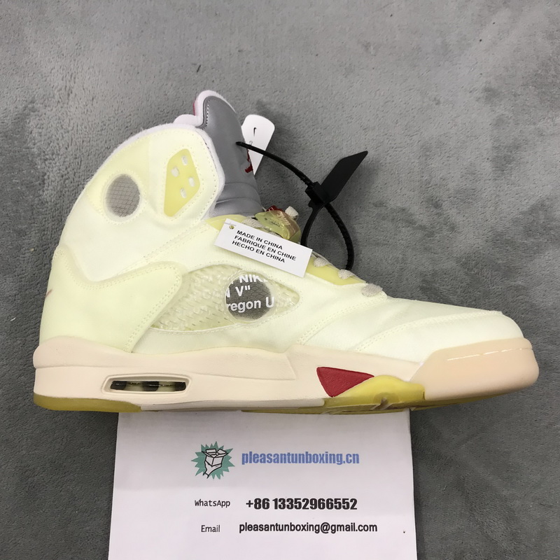 Authentic OFF-WHITE x Air Jordan 5 “Sail” 