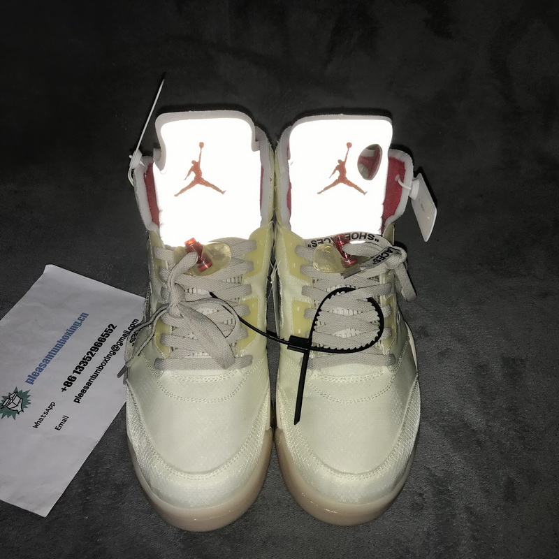 Authentic OFF-WHITE x Air Jordan 5 “Sail” 