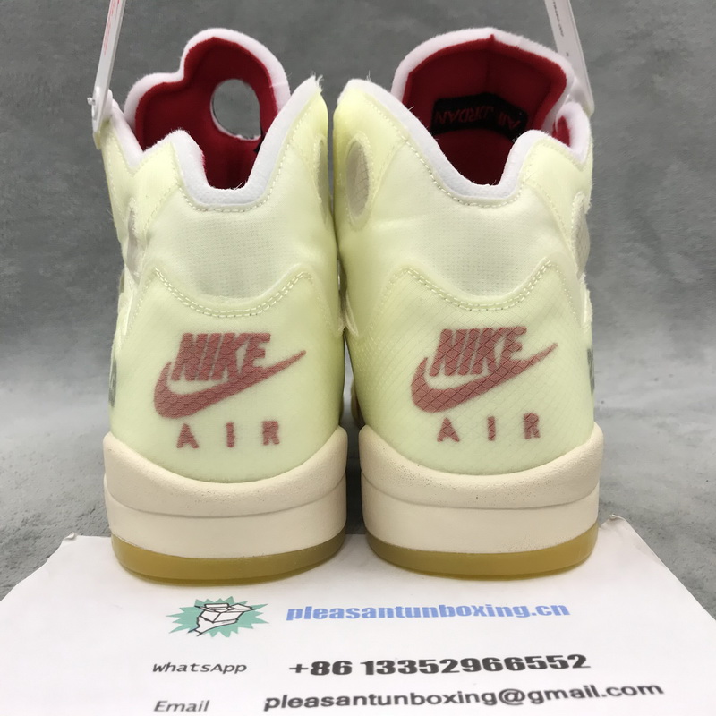 Authentic OFF-WHITE x Air Jordan 5 “Sail” 