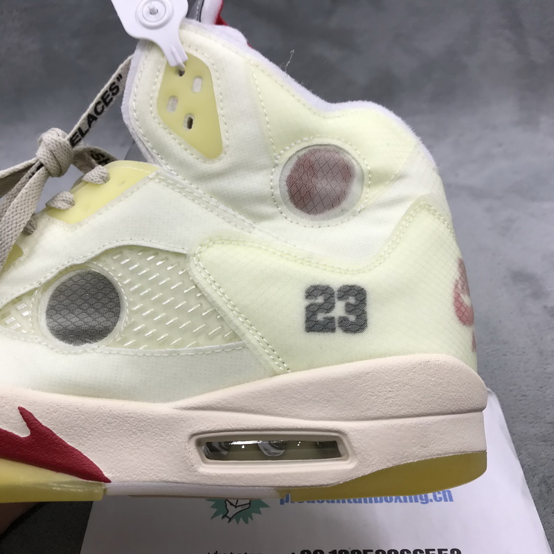 Authentic OFF-WHITE x Air Jordan 5 “Sail” 