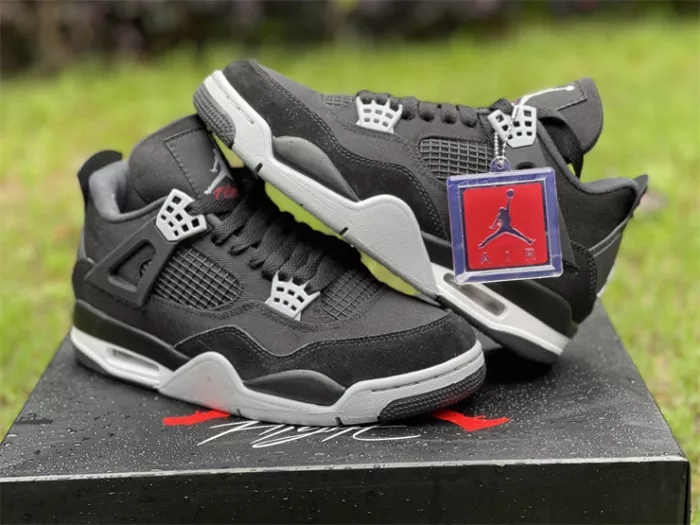 Authentic Air Jordan 4 “Black Canvas”