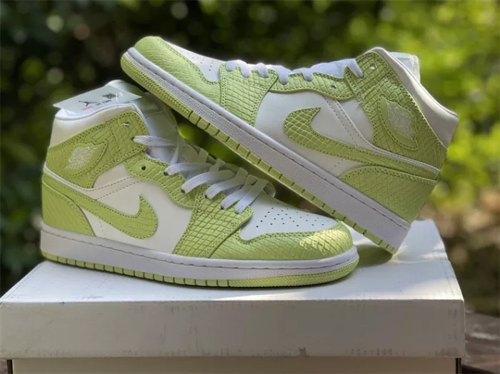 Authentic Air Jordan 1 Mid SE “Green Python”