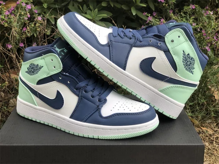 Authentic Air Jordan 1 Mid “Blue Mint”