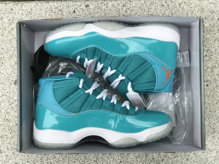 Authentic Air Jordan 11Green Blue Custom Made