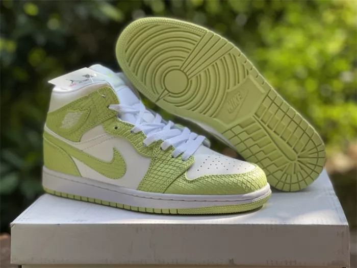 Authentic Air Jordan 1 Mid SE “Green Python”