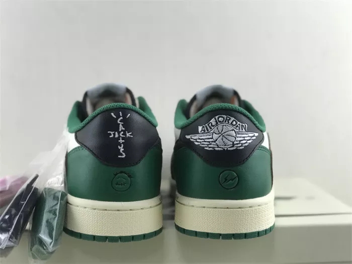 Authentic Travis Scott x Fragment x Air Jordan 1 Low White Green