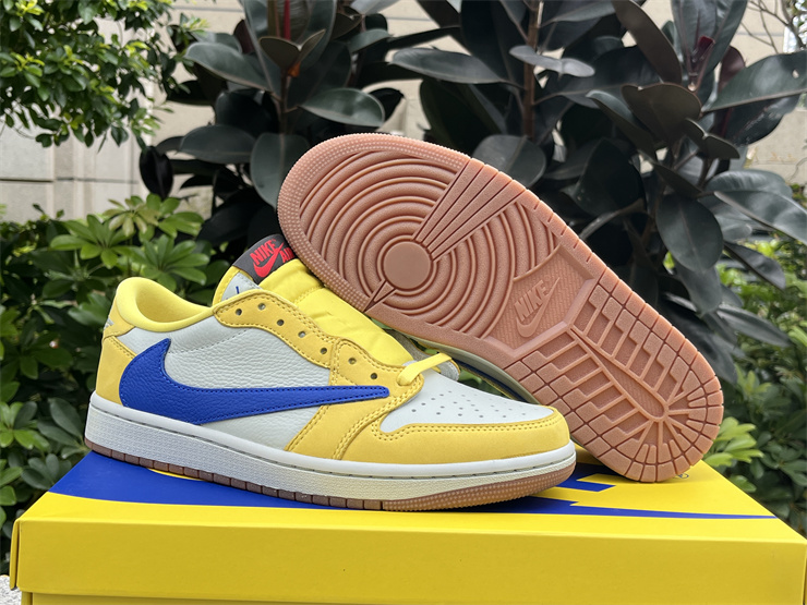 Authentic Travis Scott x Air Jordan 1 Low Canary