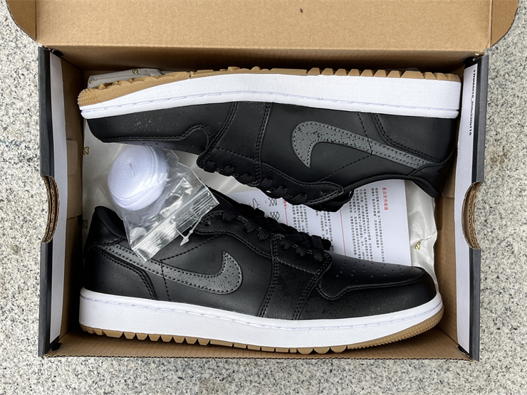 Authentic Air Jordan 1 Low Golf “Black Gum”