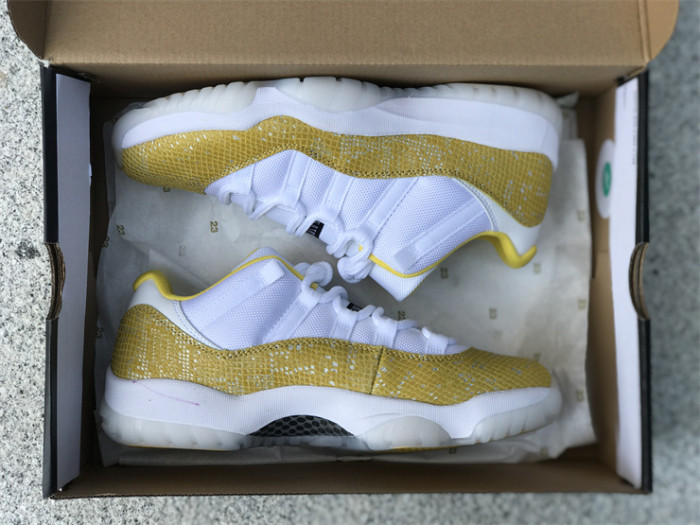 Authentic Air Jordan 11 Low “Yellow Snakeskin” 