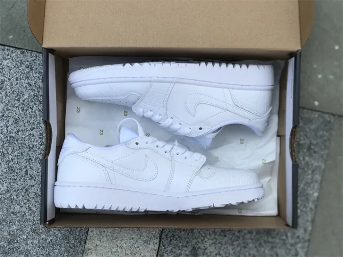 Authentic Air Jordan 1 Low Golf “White Croc”