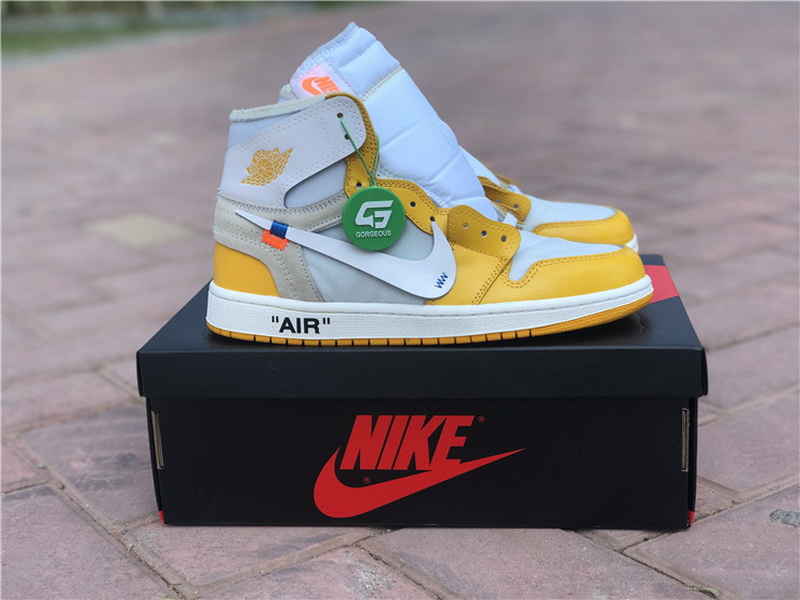 Authentic Off White x Air Jordan 1 White Yellow