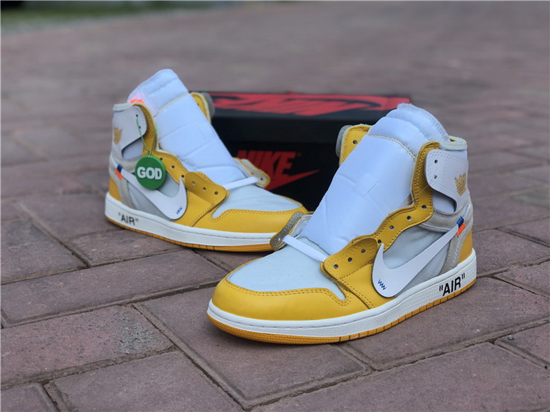 Authentic Off White x Air Jordan 1 White Yellow