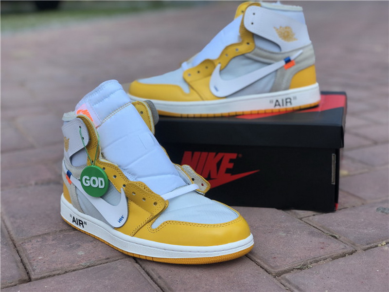 Authentic Off White x Air Jordan 1 White Yellow