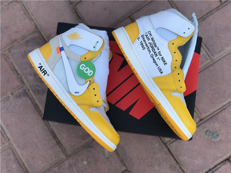 Authentic Off White x Air Jordan 1 White Yellow