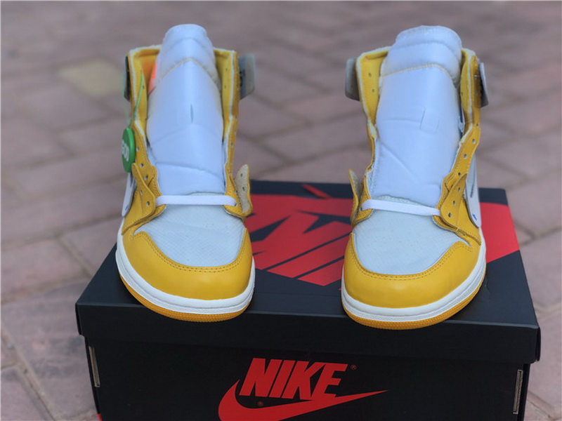 Authentic Off White x Air Jordan 1 White Yellow