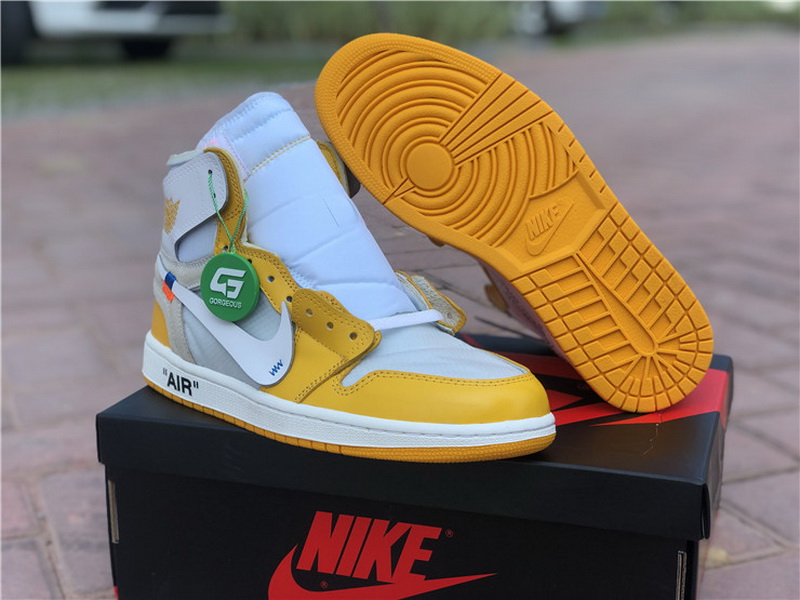 Authentic Off White x Air Jordan 1 White Yellow