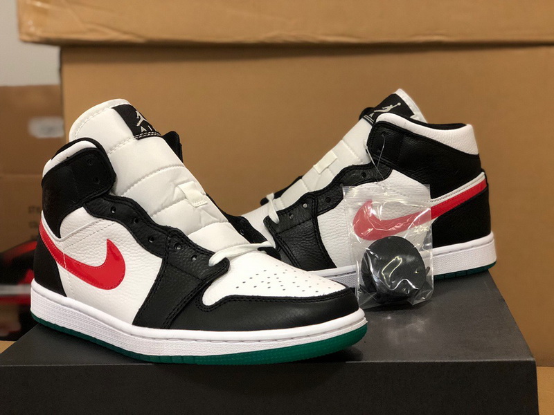 Authentic Air Jordan 1 Mid Black/University Red GS